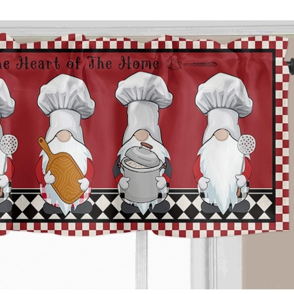 Red Chef Kitchen Valance - Picture 2 of 4